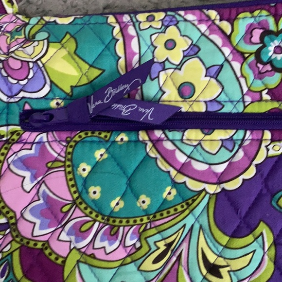Vera Bradley purple purse with green and blue paisley - Picture 2 of 5